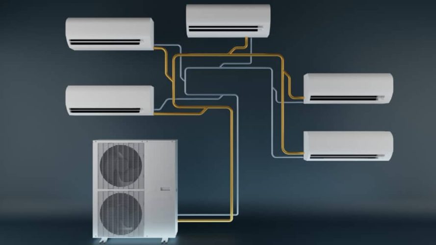 Multi-system,Air,Conditioner,One,Outdoor,Unit,And,Several,Indoor,Units